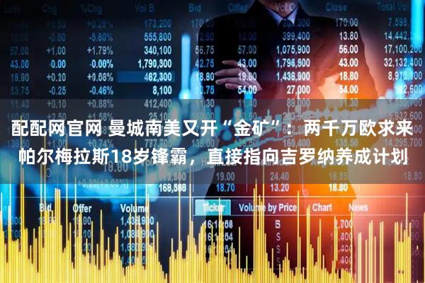 配配网官网 曼城南美又开“金矿”：两千万欧求来帕尔梅拉斯18岁锋霸，直接指向吉罗纳养成计划